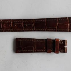PATEK PHILIPPE Bracelet montre cuir brun 19 mm