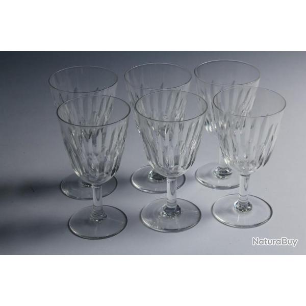 BACCARAT 6 Verres � vin blanc cristal Casino 12 cm