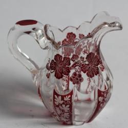 Pichet miniature cristal émaillé Vignes XIXe siècle