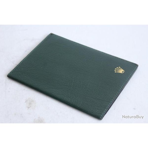 ROLEX Portefeuille publicitaire montres Rolex cuir vert