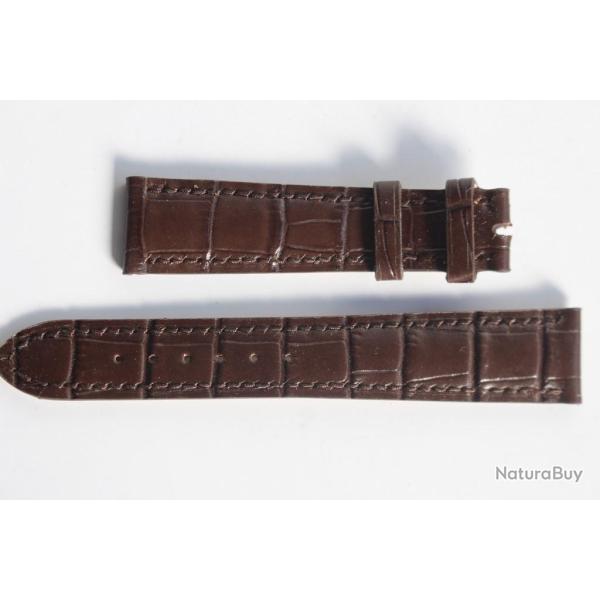 PATEK PHILIPPE Bracelet montre cuir brun 19 mm