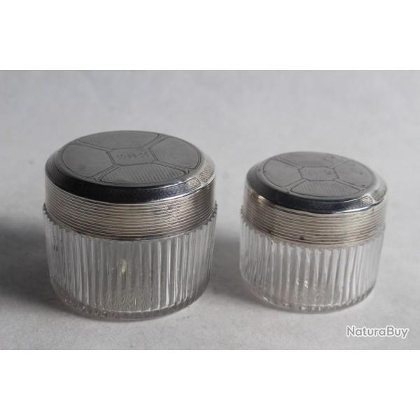 Bo�te argent massif et cristal taill� K H M