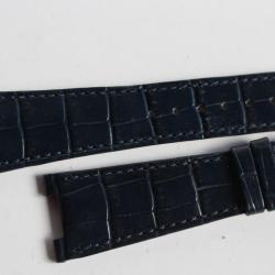 PATEK PHILIPPE Bracelet montre cuir bleu foncé mat 25 mm