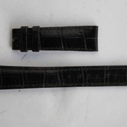 PATEK PHILIPPE Bracelet montre cuir noir 19 mm