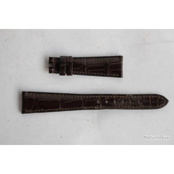 PATEK PHILIPPE Bracelet montre cuir brun 19 mm