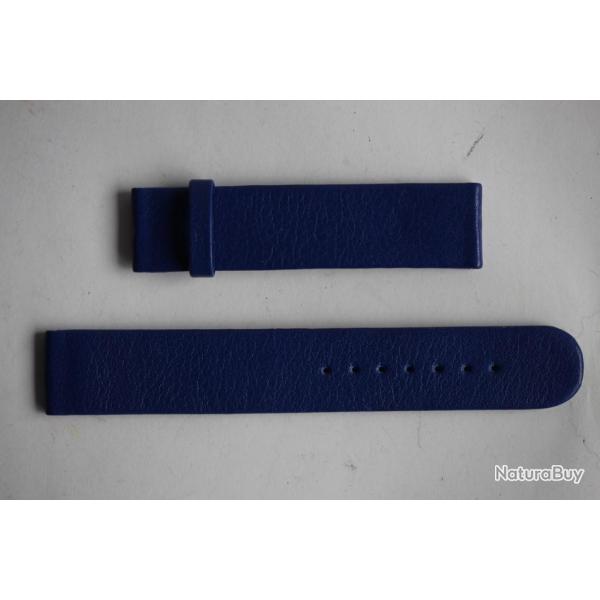 VIANNEY HALTER Bracelet pour montre cuir bleu 18 mm