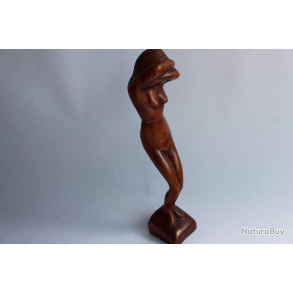E.DARBOUZE sculpture bois  Femme nue  Art populaire Ha�ti