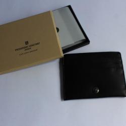 Porte carte FREDERIQUE CONSTANT montres cuir noir horlogerie