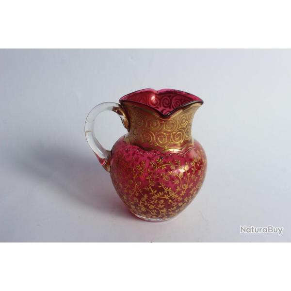 Pot � cr�me cristal rouge �maill� or