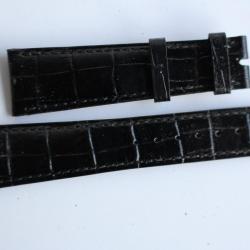 PATEK PHILIPPE Bracelet montre cuir noir 25 mm
