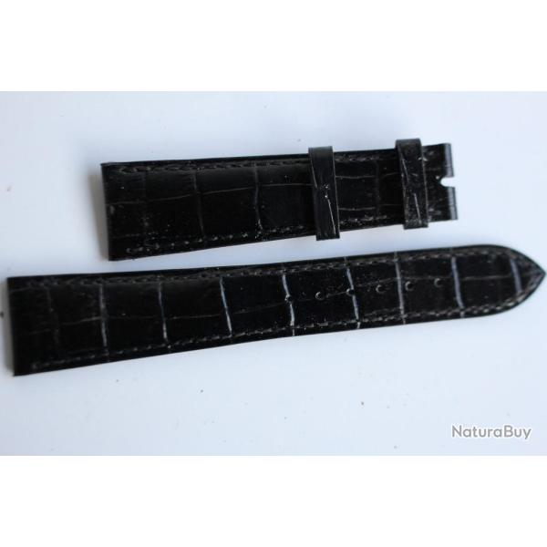 PATEK PHILIPPE Bracelet montre cuir noir 25 mm