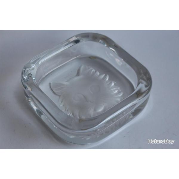 SEVRES FRANCE Cendrier cristal t�te de chat