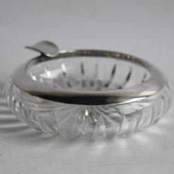 Cendrier cristal et argent massif
