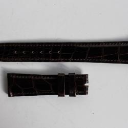 PATEK PHILIPPE Bracelet montre cuir brun foncé 19 mm