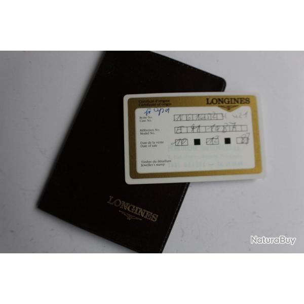 LONGINES ancienne garantie pour montre