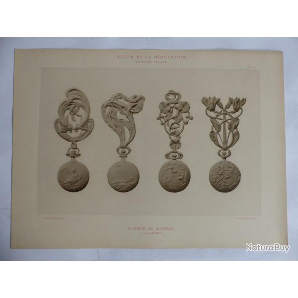 Estampe Boitiers de montres Andr� METHEY Art nouveau