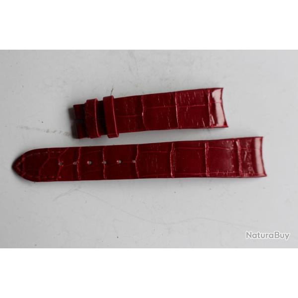 PATEK PHILIPPE Bracelet montre cuir rouge 17 mm
