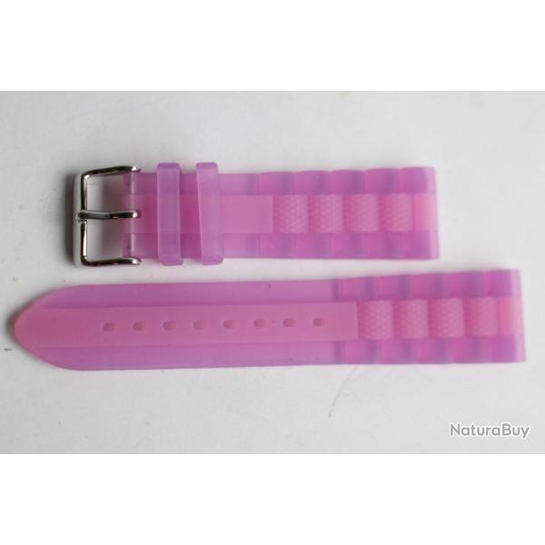 Bracelet silicone rose pour Montre  22 mm