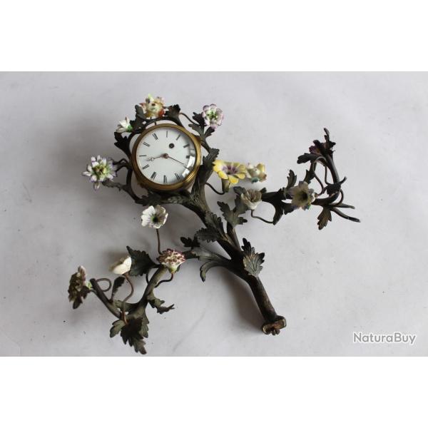 Pendulette bronze et porcelaine XVIIIe si�cle Fr�res Esquivillon & De Choudens