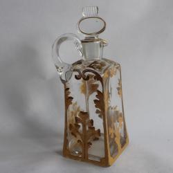 Carafe cristal émaillé or Art nouveau