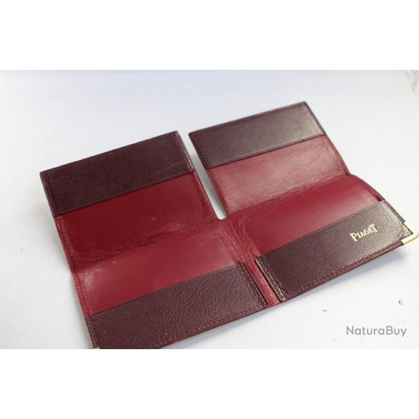 Porte cartes montres PIAGET cuir bordeaux