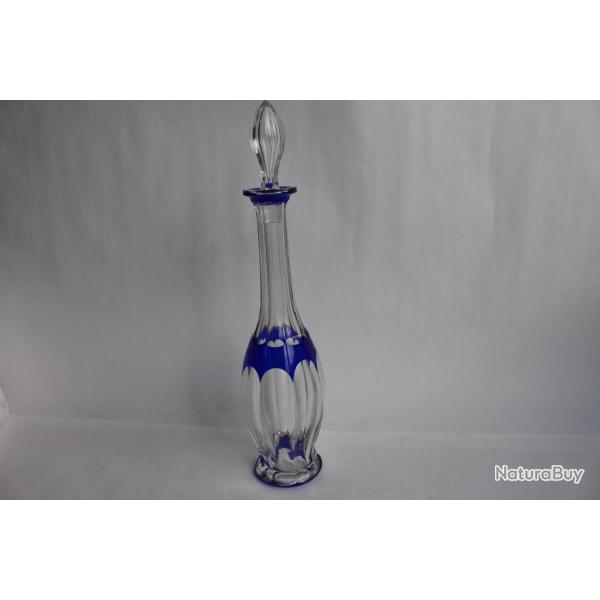 SAINT LOUIS Carafe � liqueur Joseph cristal overlay bleu Cobalt