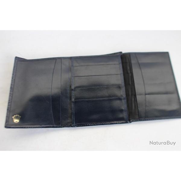 ROLEX Portefeuille l�zard T�ju bleu