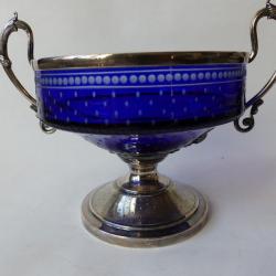 Drageoir argent cristal overlay bleu France