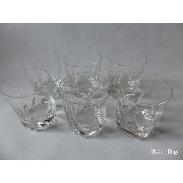 DAUM 6 Verres cristal Bleneau