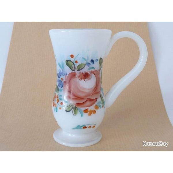 Verre cristal opalin peint XIXe si�cle Antiquit�s Art de la table