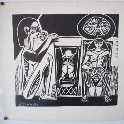Lithographie originale Roger Descombes 1956