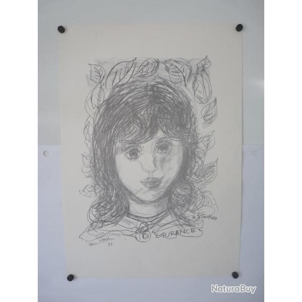 Lithographie originale Laurence Hans Stocker 1972