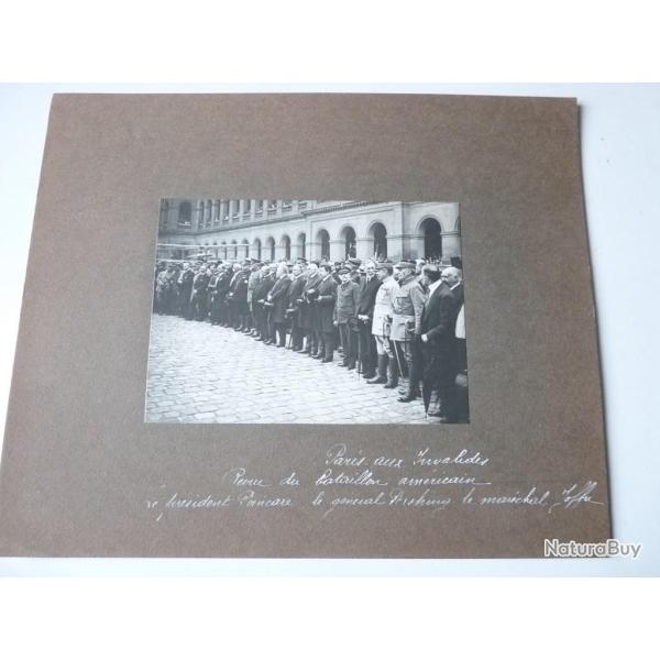Photographie guerre Paris G�n�ral PERSHING mar�chal JOFFRE POINCARE