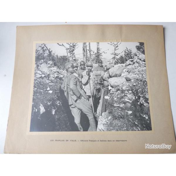 Photographie guerre 1914-18 Officiers Fran�ais et Italiens