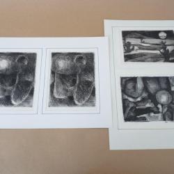 Quatre lithographies épreuve d'artiste C. Berlie