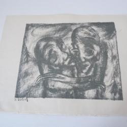 Lithographie originale Tröstung Georg EHRLICH