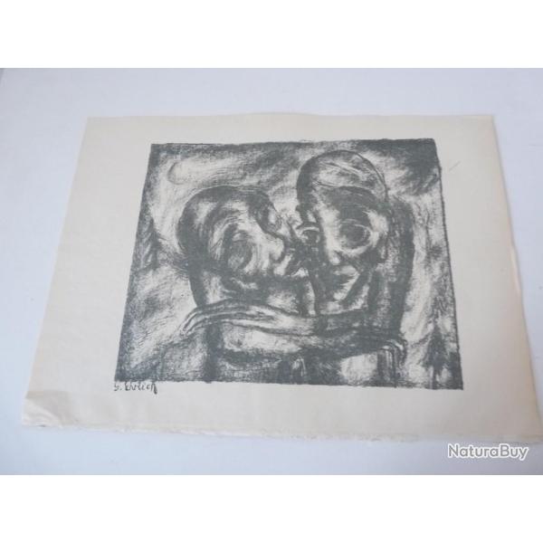 Lithographie originale Tr�stung Georg EHRLICH
