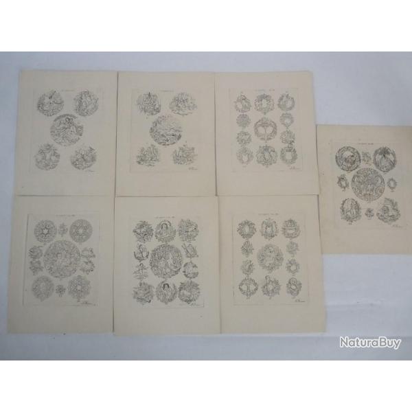 Model�s de gravures pour boites de montres F. Hanni horlogerie