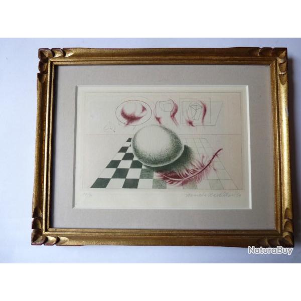 Lithographie originale Daniela Havl�ckov� 1973 Tch�que