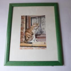 Lithographie Chat C. Graniou