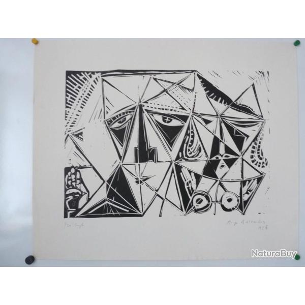 Lithographie Roger Descombes 1956