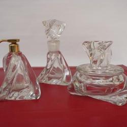 Parure de toilette cristal Flacon parfum
