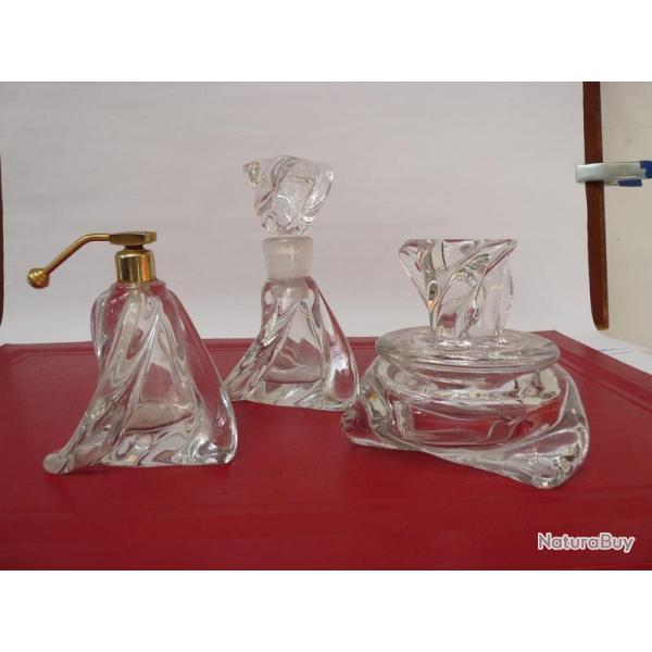 Parure de toilette cristal Flacon parfum