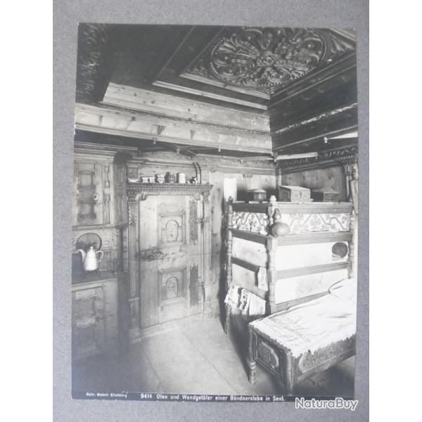 Photographie Suisse Int�rieur de maison en bois sculpt�