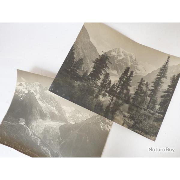 Deux photographies Montagne Mer de Glace La Fl�g�re Bouttet Photo