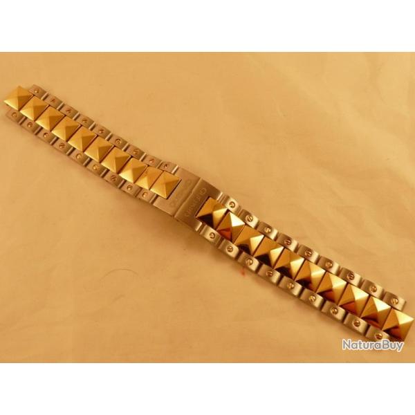 Bracelet pour montre Gu�pard bicolore acier or 18 mm