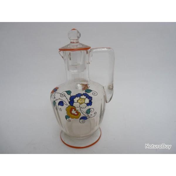 Carafe cristal �maill� Art deco SEVRES