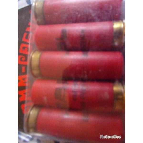 5  cartouches Gomm-cogne   en caoutchouc calibre 12 / 67