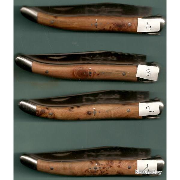 LAGUIOLE 12  d'Artisan CADE GENEVRIER  -sent bon l'�pice- couteau grav� PRENOM