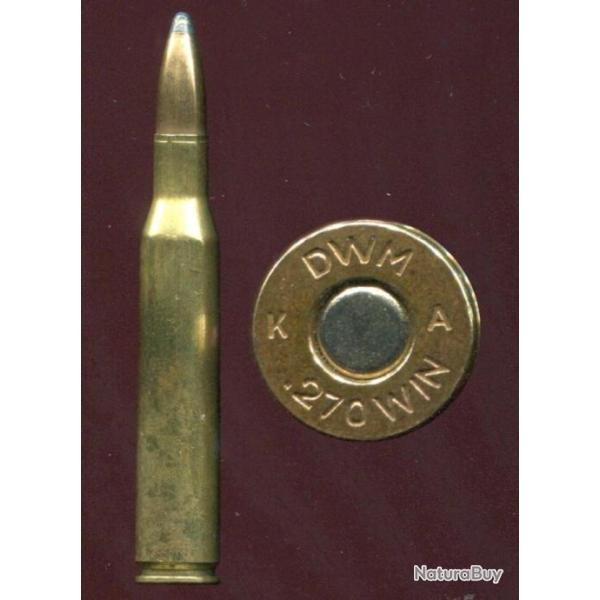 .270 WINCHESTER - marquage : DWM  K A 270 WIN - balle cuivre pointe plomb